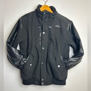 Roca wear Classic Jacket Men’s L Crop Insulated Crop Wool Blend Dark Gray leathe